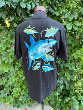 Guy Harvey by Aftco Bluewater 2XL Crew Neck T-Shirt Graphic Print Tee Shirt Fish